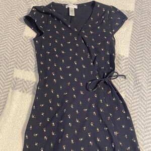 Navy blue wrap dress